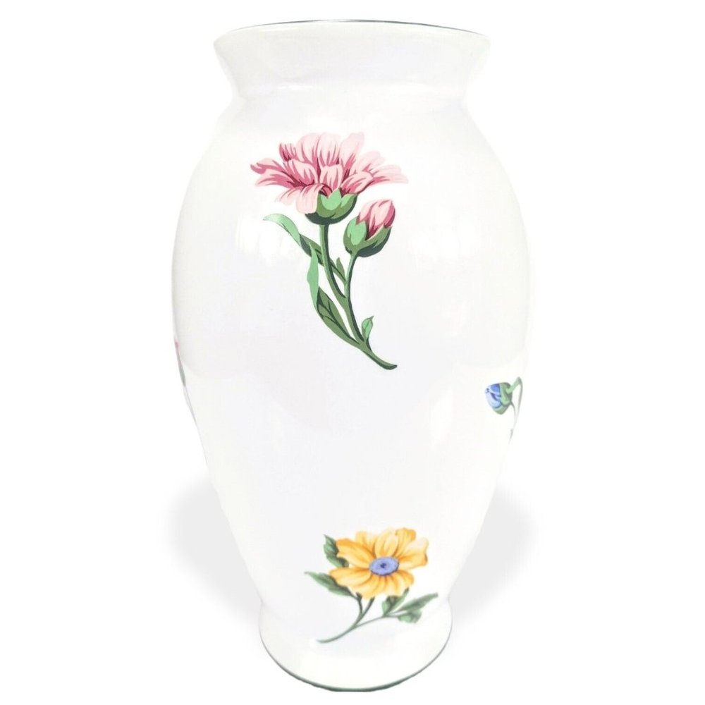Tiffany & Co Porcelain Sintra Portugal Floral Vase Large 10 3/4" Tall Vintage